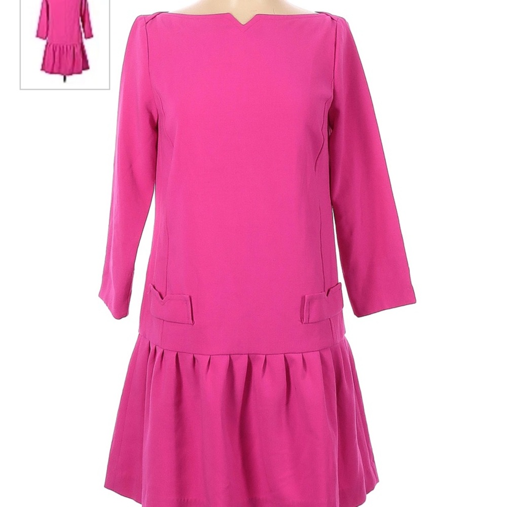 Victoria Beckham for Target pink 3/4 sleeve drop waist dress